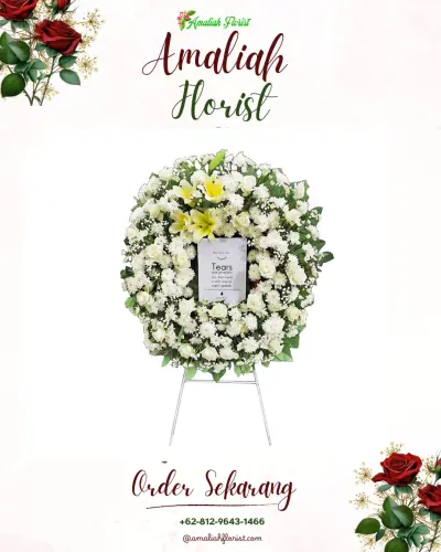 Krans Bunga Duka Cita di Sidorame Timur