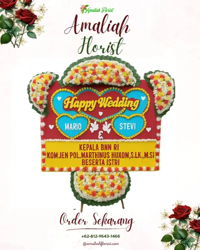 Karangan Papan Bunga Pernikahan di Sidorame Timur